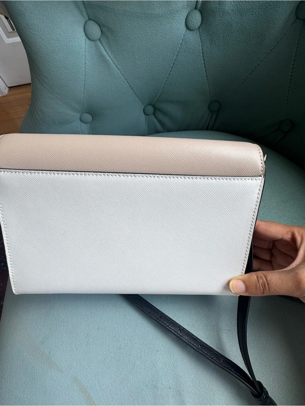 kate spade Two-Tone Cream and Light Blue Crossbody Bag